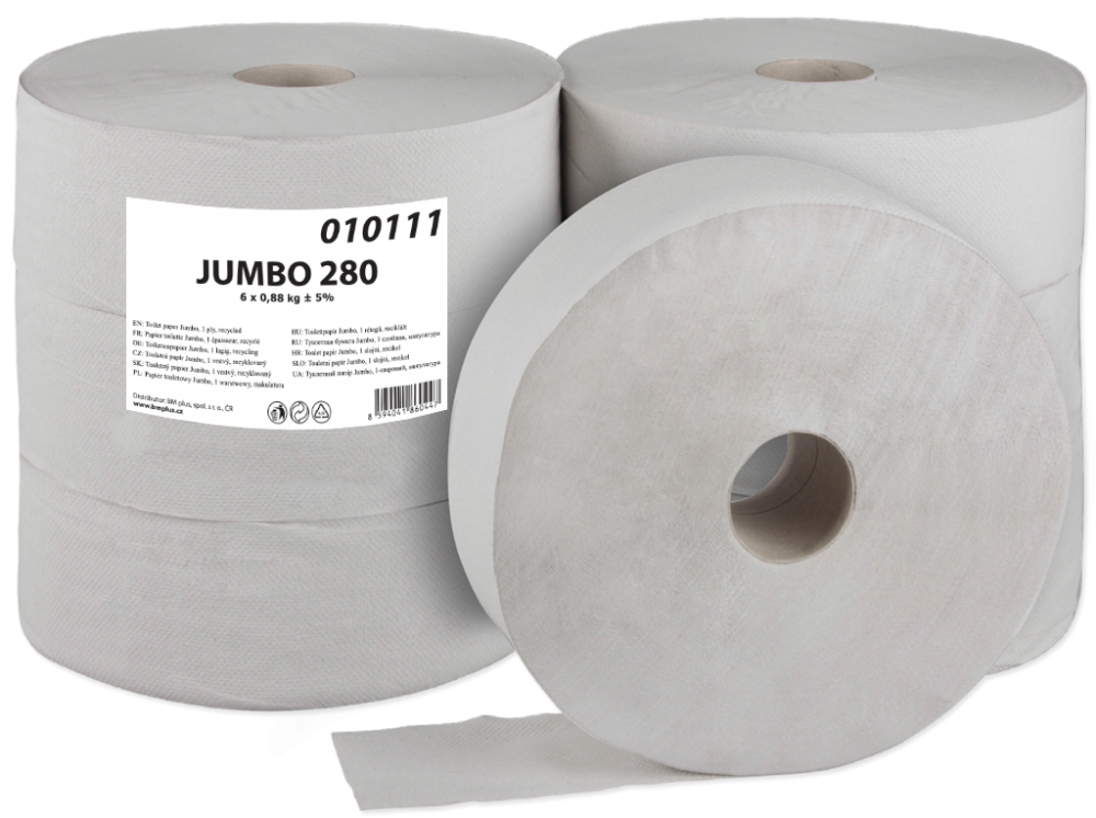 Toaletní papír Jumbo 280 jednovrstvý