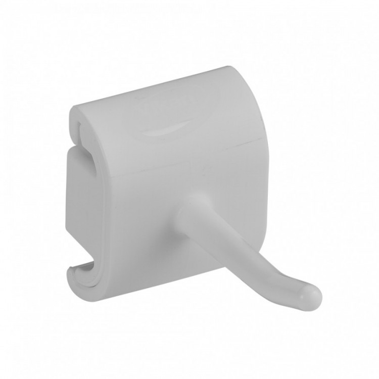 Bílý hygienický nástěnný věšák s háčkem 41 mm č.1