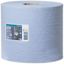 Utěrky papírové průmyslové Tork Heavy-Duty, 350 útržků, 34 x 23,5 cm, 119 m, 3 vrstvy, modré,  W1/W2