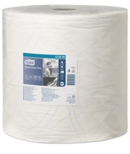 Utěrky papírové Tork Plus, 1 500 útržků, 36,9 x 34 cm, 510 m, 2 vrstvy, bílé, W1