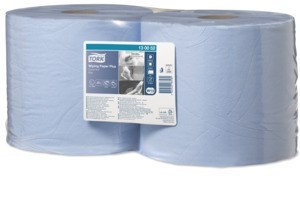 Utěrky papírové Tork Plus, 750 útržků, 34 x 23,5 cm, 255 m, 2 vrstvy, modré, W1/W2