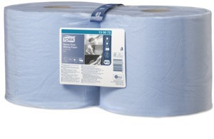 Utěrky papírové Tork Heavy-Duty 130072, 500 útržků, 34 x 23,5 cm, 170 m, 2 vrstvy, modré, W1/W2