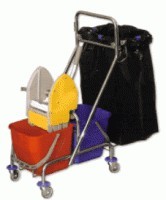 Úklidový vozík dvoukbelíkový s držákem