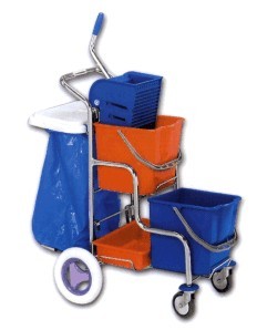 Úklidový vozík kaskáda s držákem na pytle
